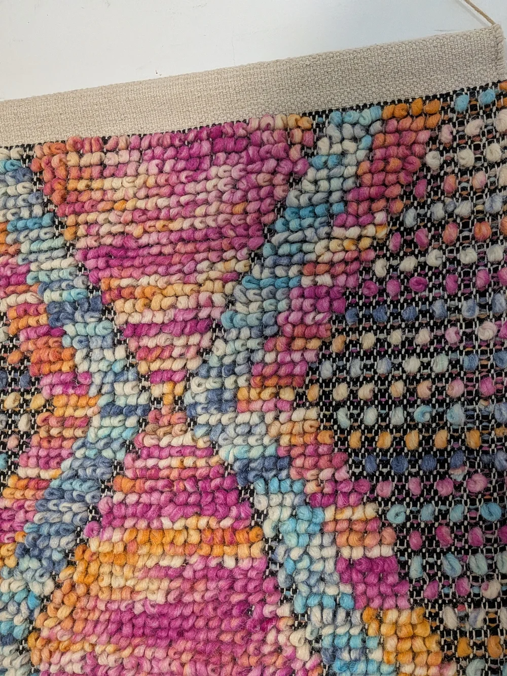 Boho Diamond Fringe Wall Hanging - Multicolor